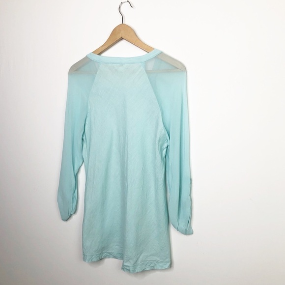 Sundance linen green roll tab sleeve tunic - Picture 4 of 8